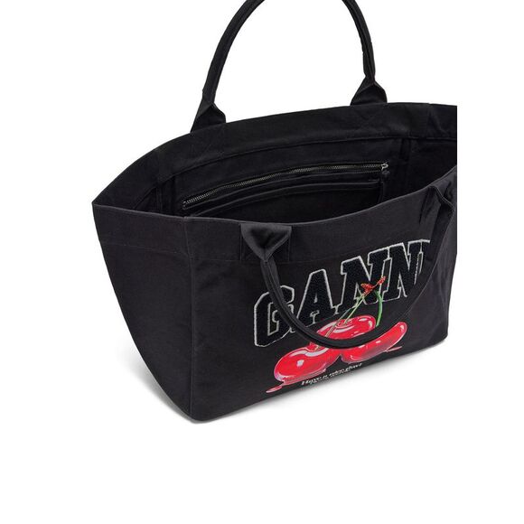 Ganni Women Medium Cherry Cotton Tote Bag - Picture 4 of 4